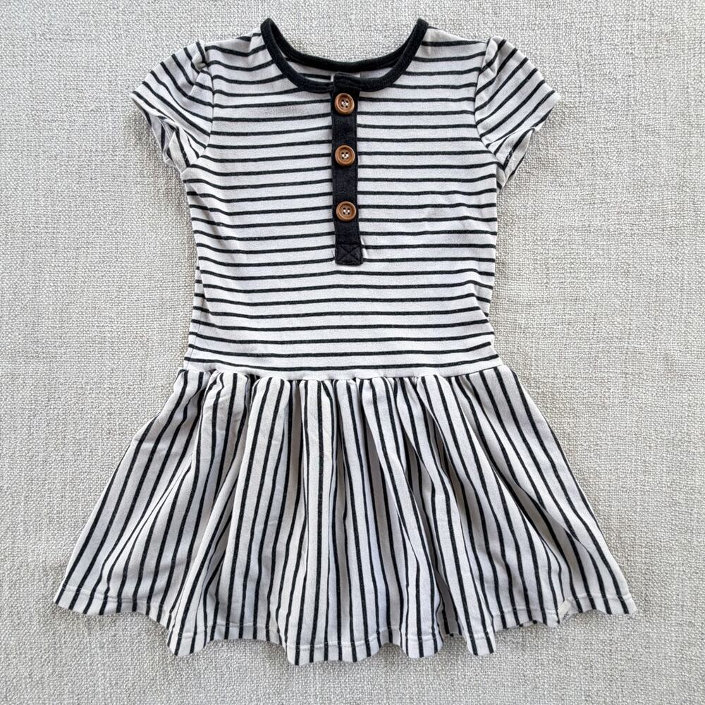 Lulu & Roo Where the Wild Things Are Black & White Striped Dress GUC 4T